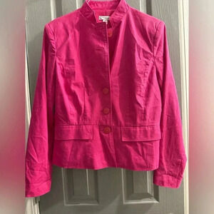 Chadwick’s Classics High collar lined  blazer jacket in pink Linen Blend Size 4
